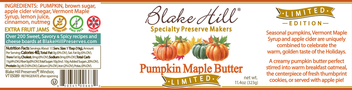 Pumpkin Maple Butter, Jams & Jellies from Blake Hill Preserves