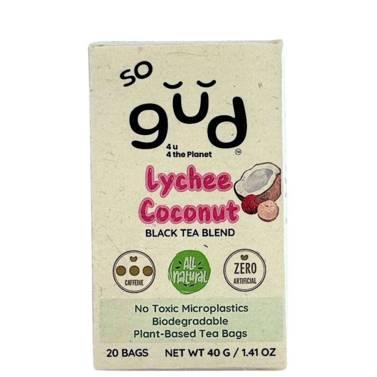 Lychee Coconut Black Tea | Plant-based Tea Bags, image 3 of 3