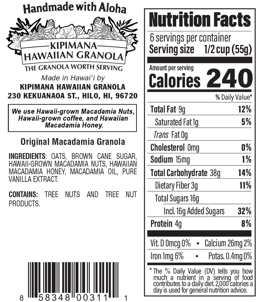 Kipimana Hawaiian Granola - Original Macadamia, image 2 of 2