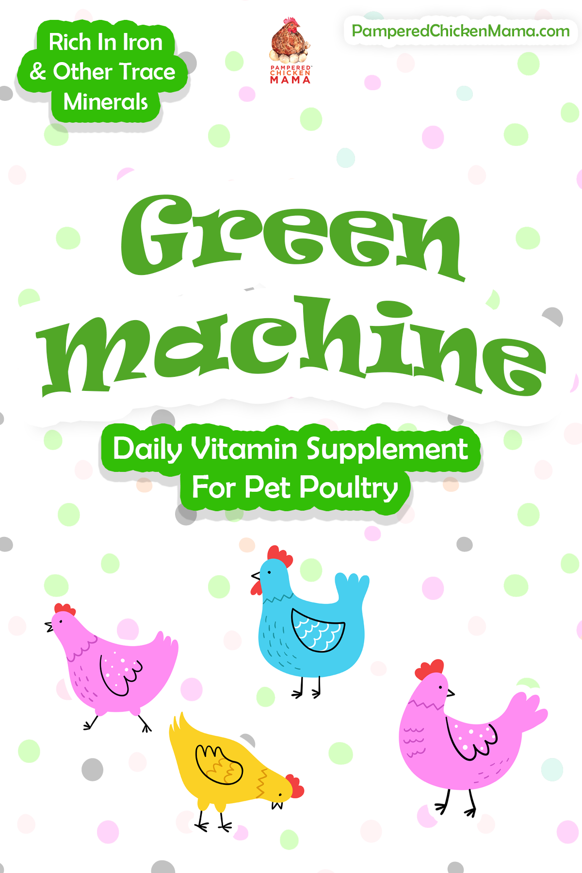Green Machine: Daily Vitamin Supplement for Pet Poultry from Dahlia Pets