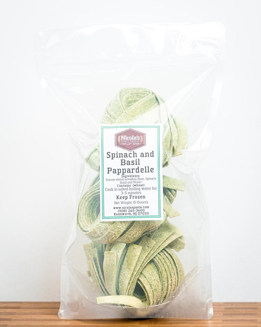 Hand Cut Fresh Spinach and Basil Pappardelle, image 2 of 2