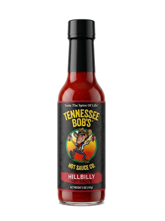 Tennessee Bob Hillbilly Hot Sauce bottle