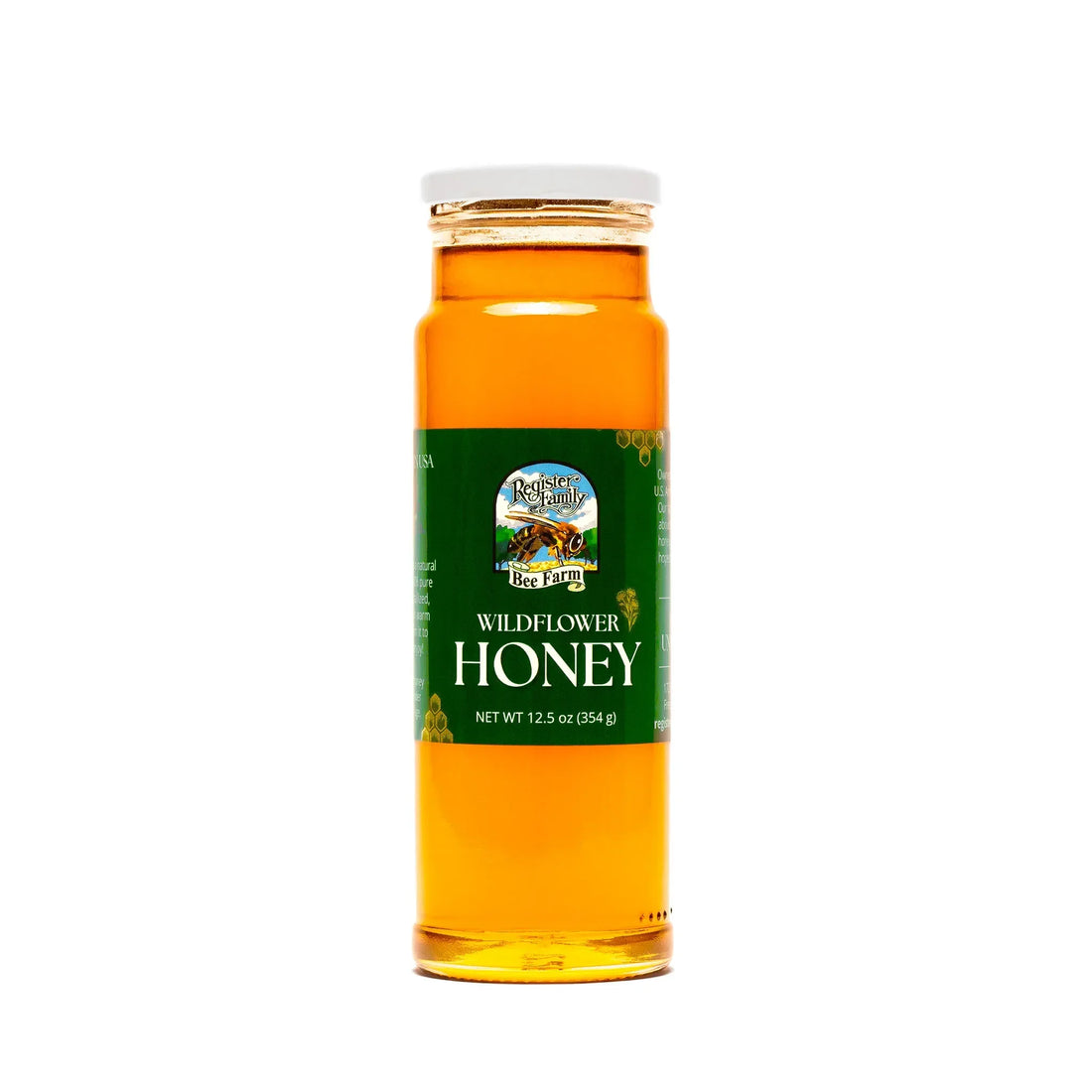 Register Family Farm raw wildflower honey jar