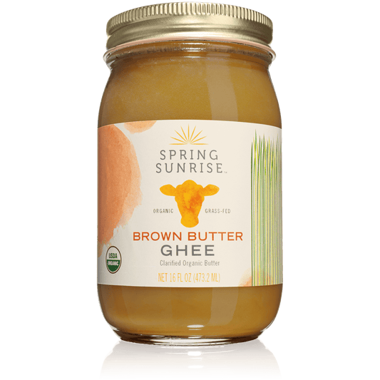 Brown Butter Organic Grass Fed Ghee, Dairy from Spring Sunrise Natural Foods