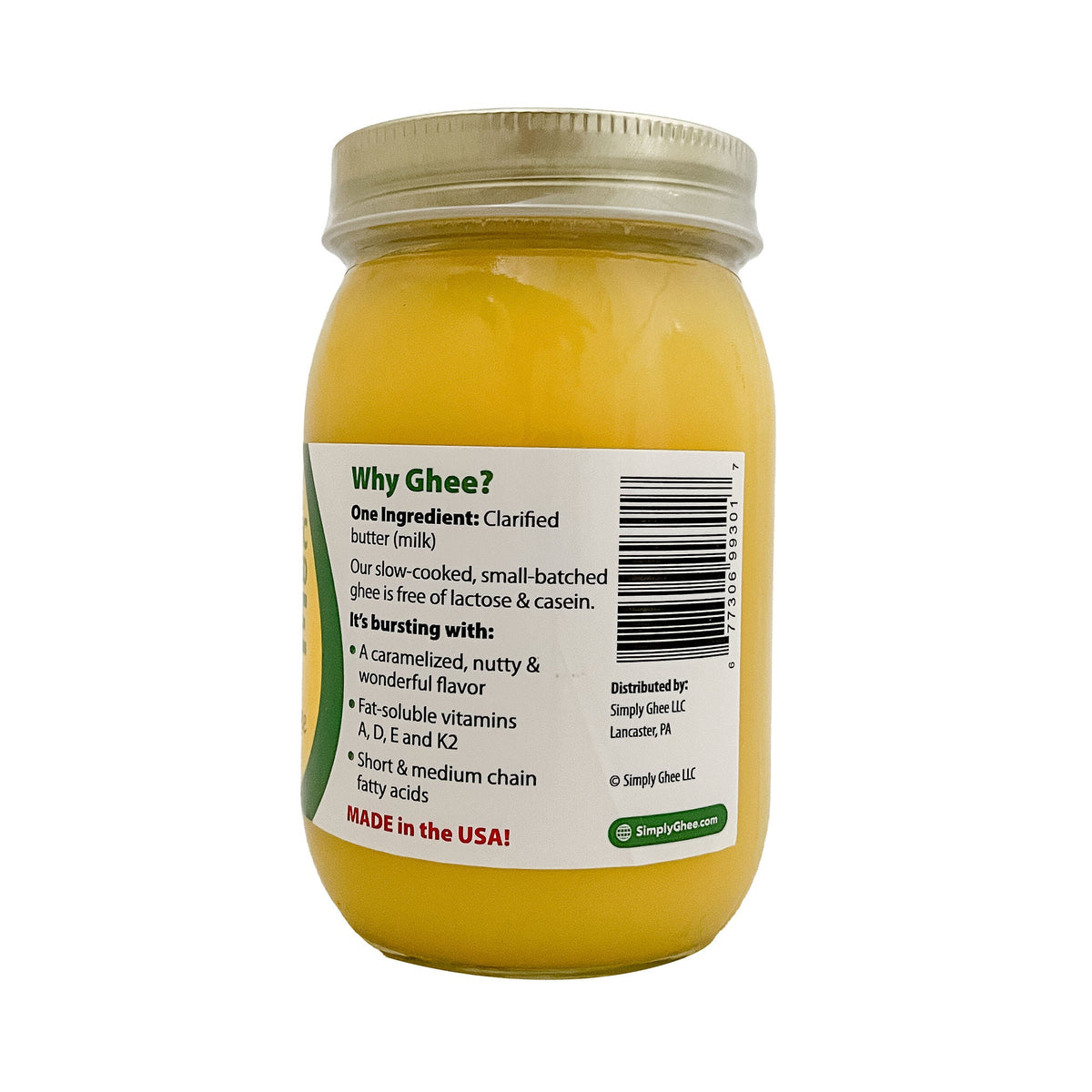 Domestic Grassfed Ghee 16oz, Dairy from Shop Simply Ghee