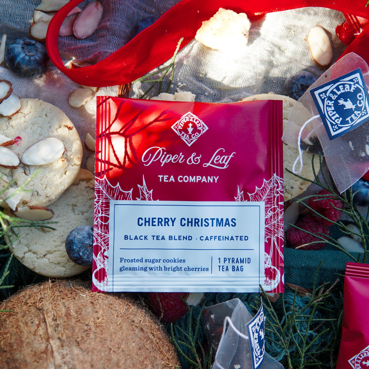 Cherry Christmas Case of Individually Wrapped Tea Bags- 50ct