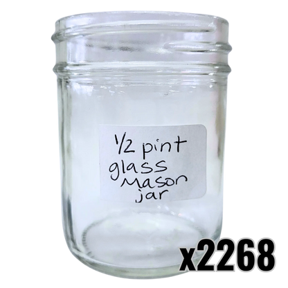 1/2 Glass Pint Mason Jar - 8 oz