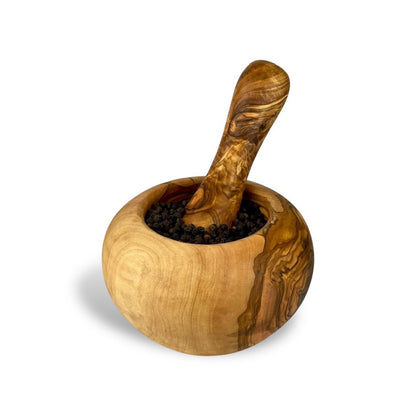 Rustic Olive Wood Mortar & Pestle, Kitchen Tools from Angel's Salumi & Truffles