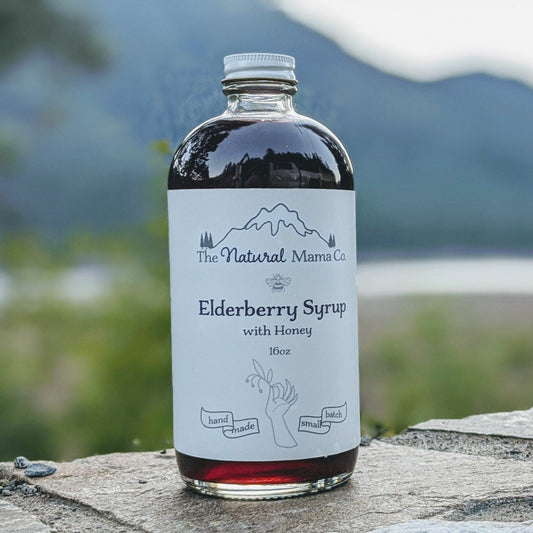 Organic Elderberry Syrup - with raw honey - 16oz, Syrup from The Natural Mama Co