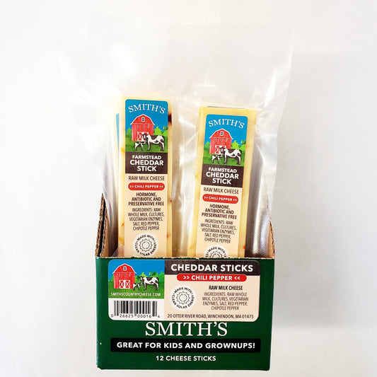 Chili Pepper Cheddar Cheese Stick Box from Smith's Country Cheese