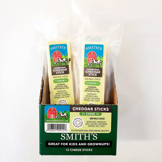 Chive Cheddar Cheese Stick Box, Cheese from Smith's Country Cheese