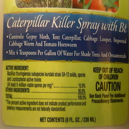 Caterpillar Killer Spray with BT 8 OZ Concentrate