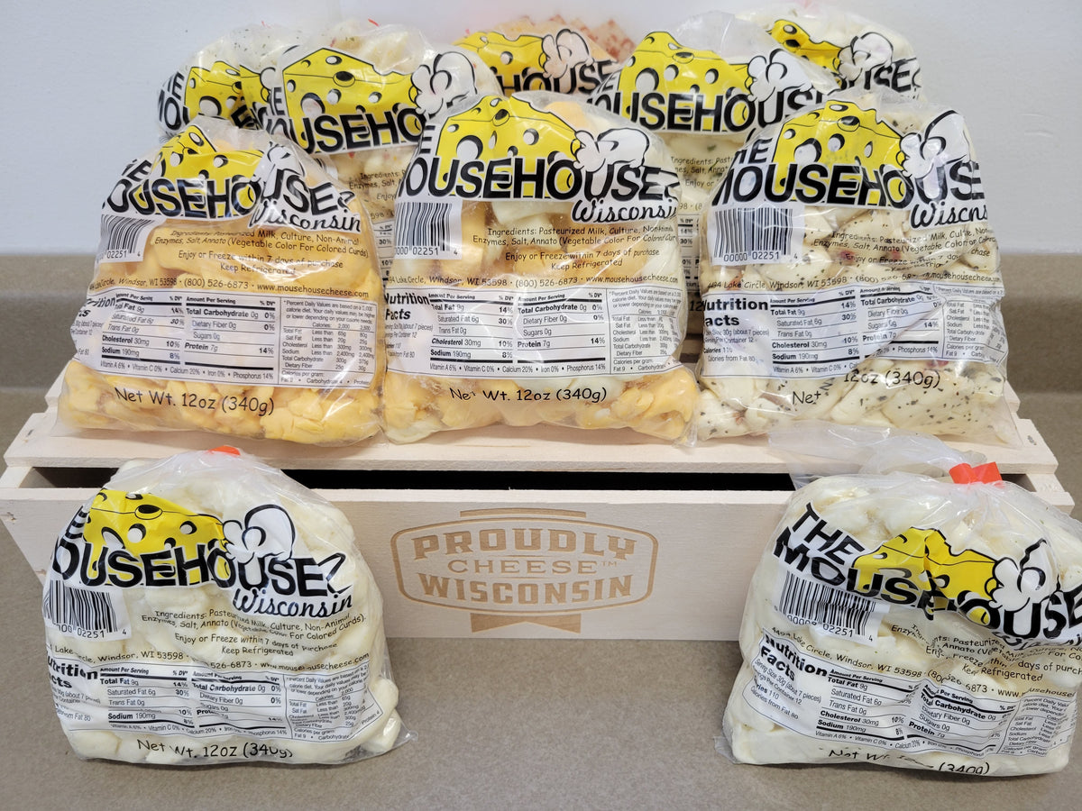Award Winning Wisconsin Cheddar Curds 12oz by Mousehouse Cheesehaus