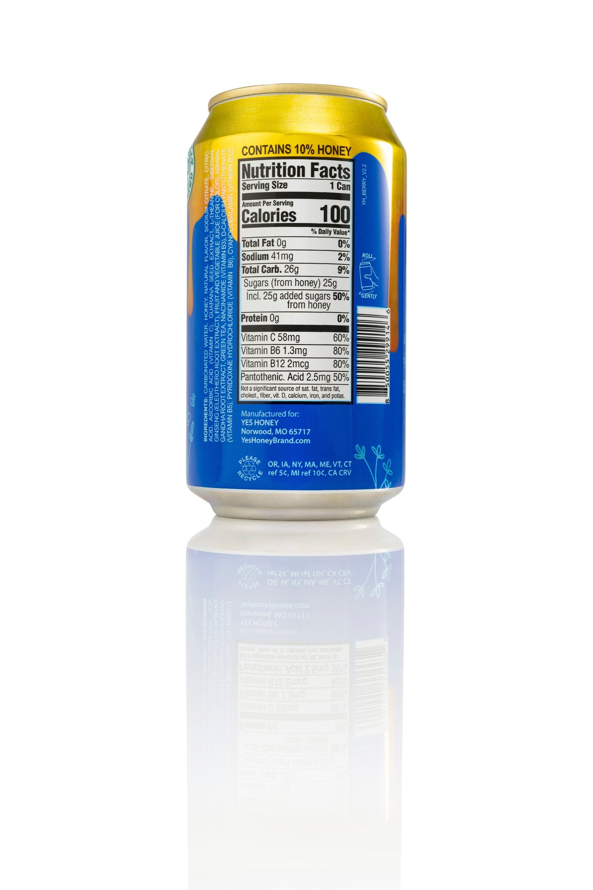 Sparkling Honey Sweetened Berry Tea Case, Beverage from Yes Honey