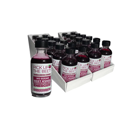 Organic Raw Beet Juice Kvass with Nutrients 2 oz Bottles, Beverage from Garden Goddess