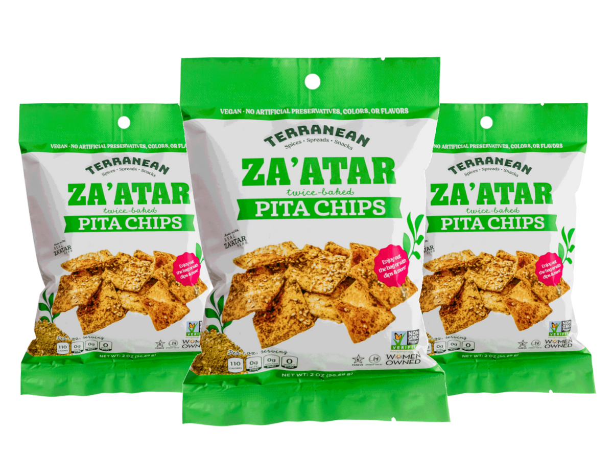 Original Za'atar Chips (2 oz.) 3-pack from Terranean Spices, Spreads & Snacks