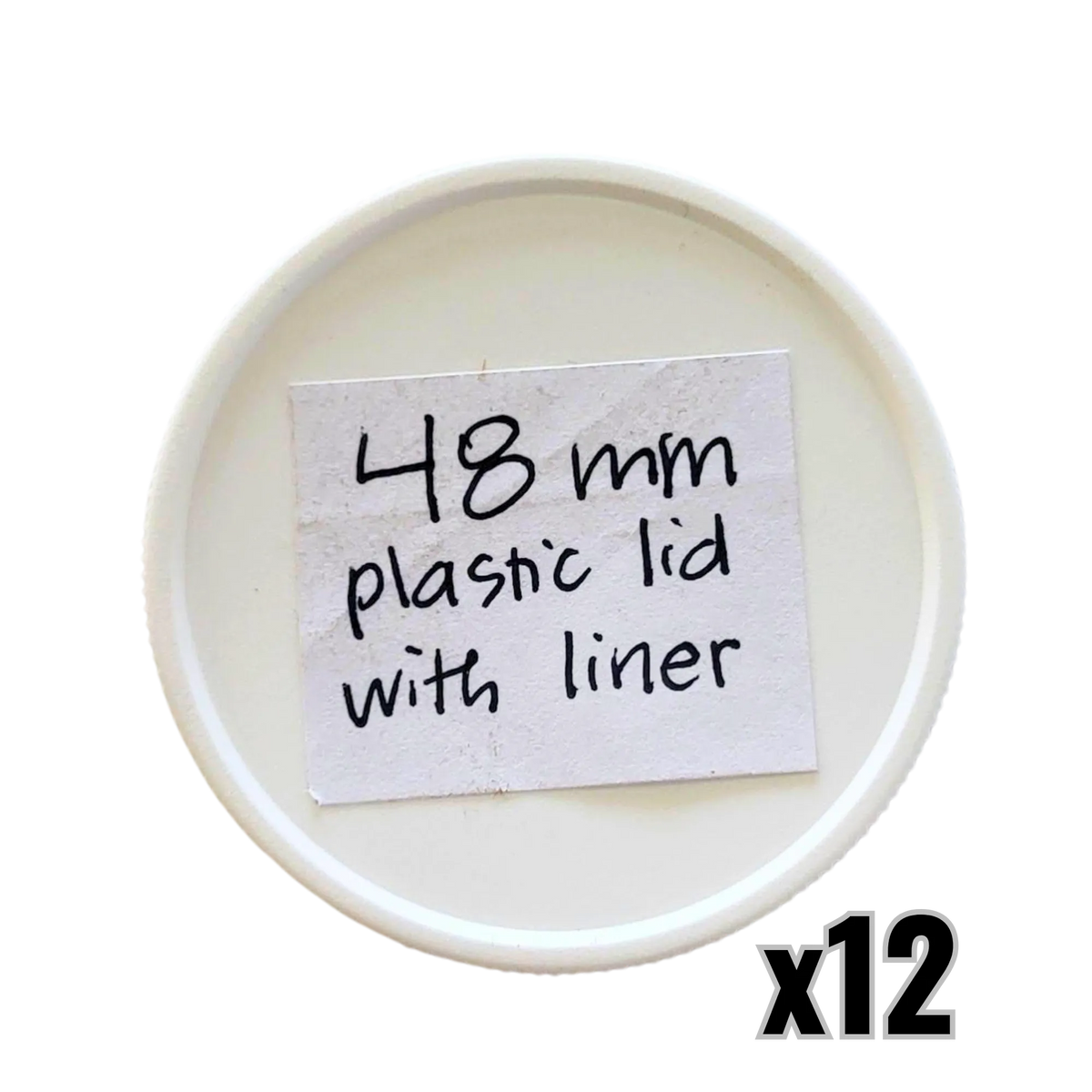 48 mm White Plastic Lids with Pressure Seal