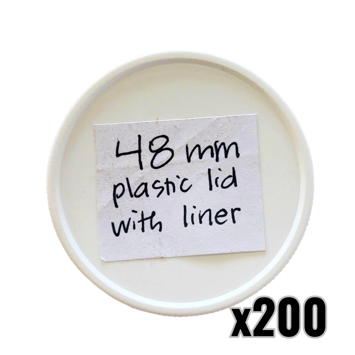 48 mm White Plastic Lids with Pressure Seal