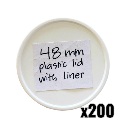 48 mm White Plastic Lids with Pressure Seal