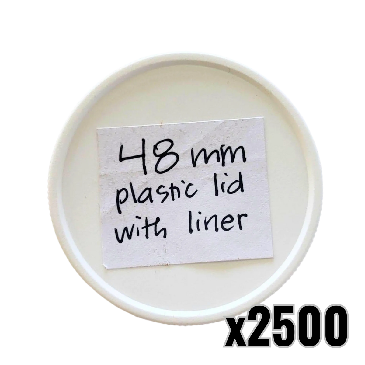 48 mm White Plastic Lids with Pressure Seal