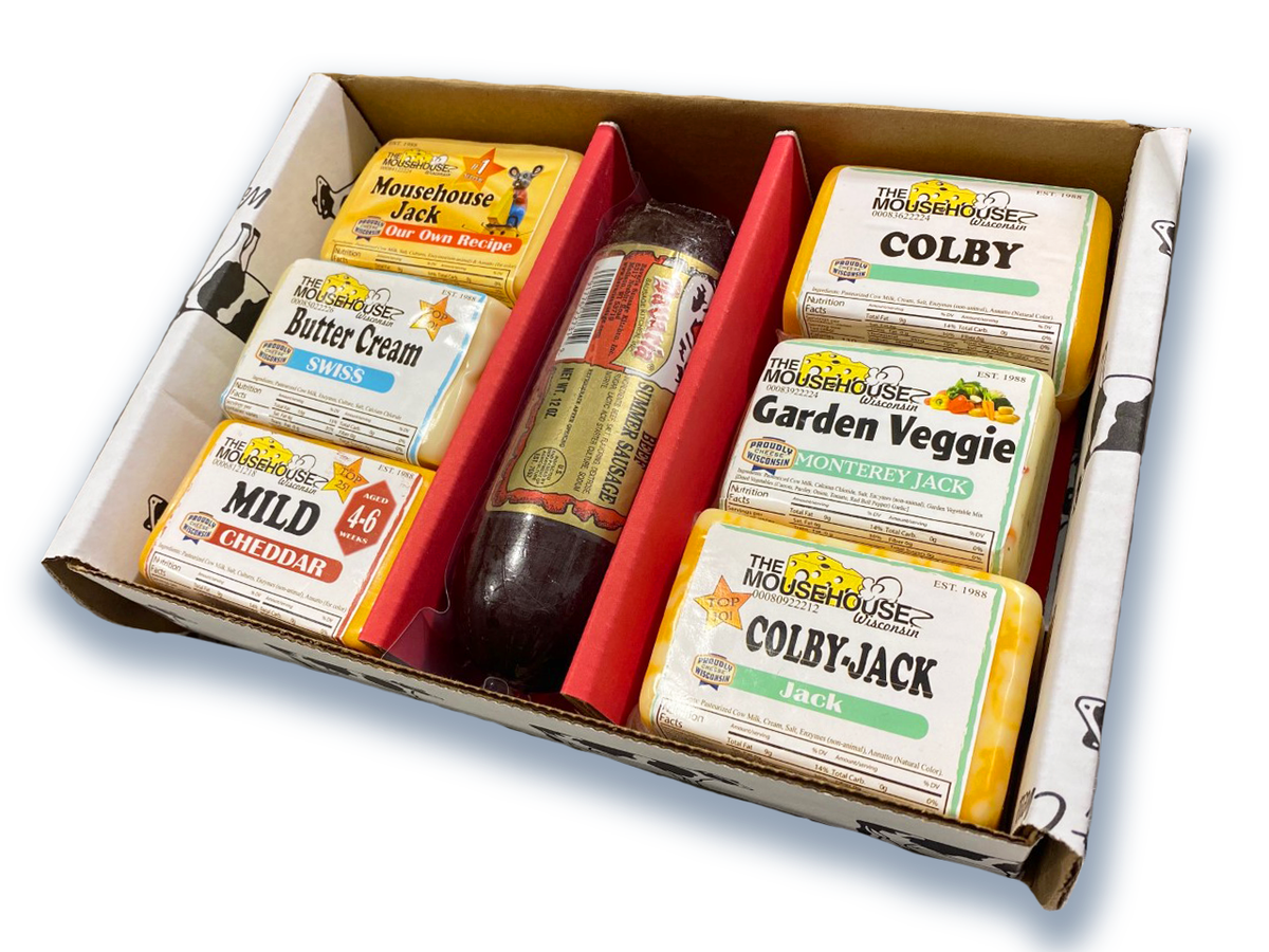 Wisconsin Cheese & Sausage Gift Box 61 by Mousehouse Cheesehaus