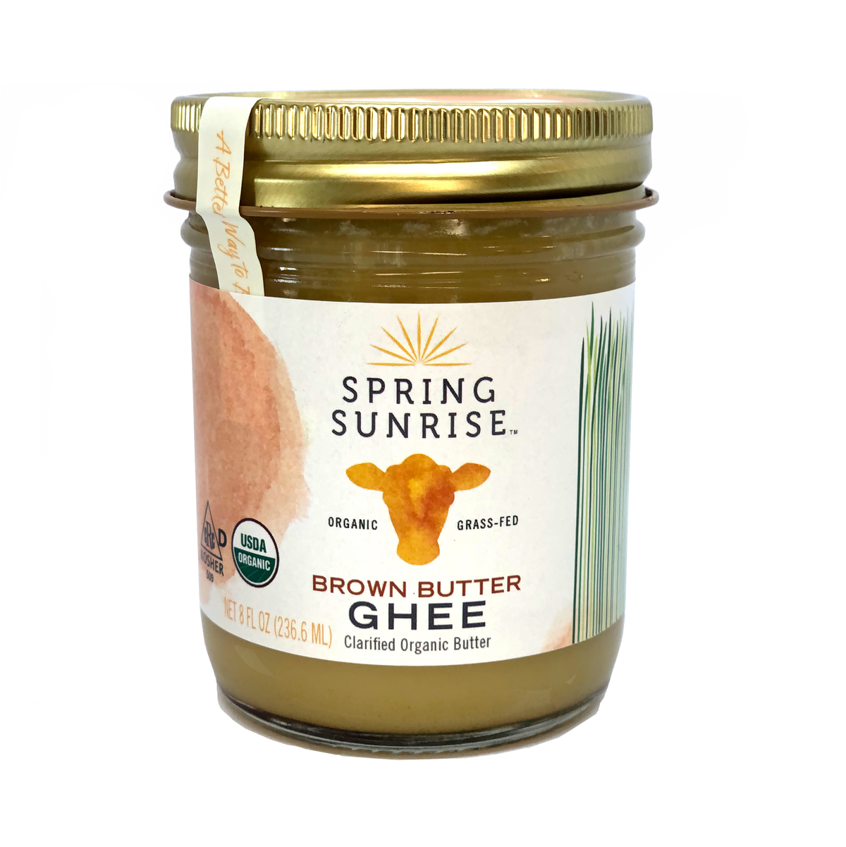 Brown Butter Organic Grass Fed Ghee, Dairy from Spring Sunrise Natural Foods