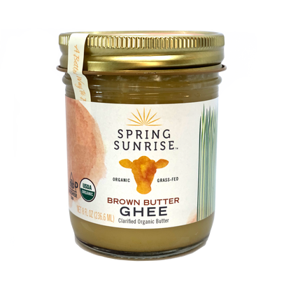 Brown Butter Organic Grass Fed Ghee, Dairy from Spring Sunrise Natural Foods