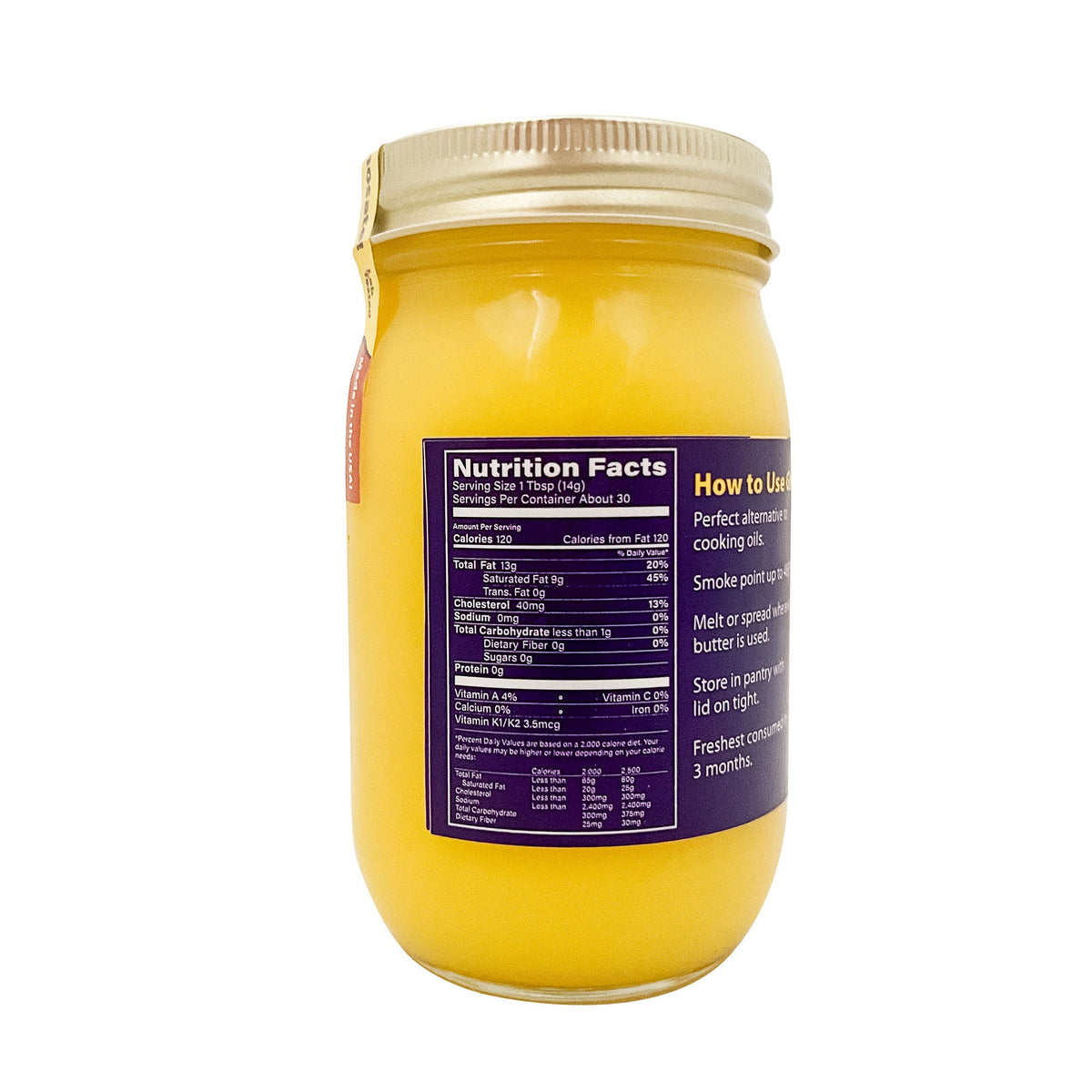 A2 Grassfed Non-GMO Ghee 16oz - Case of 12, Dairy from Shop Simply Ghee
