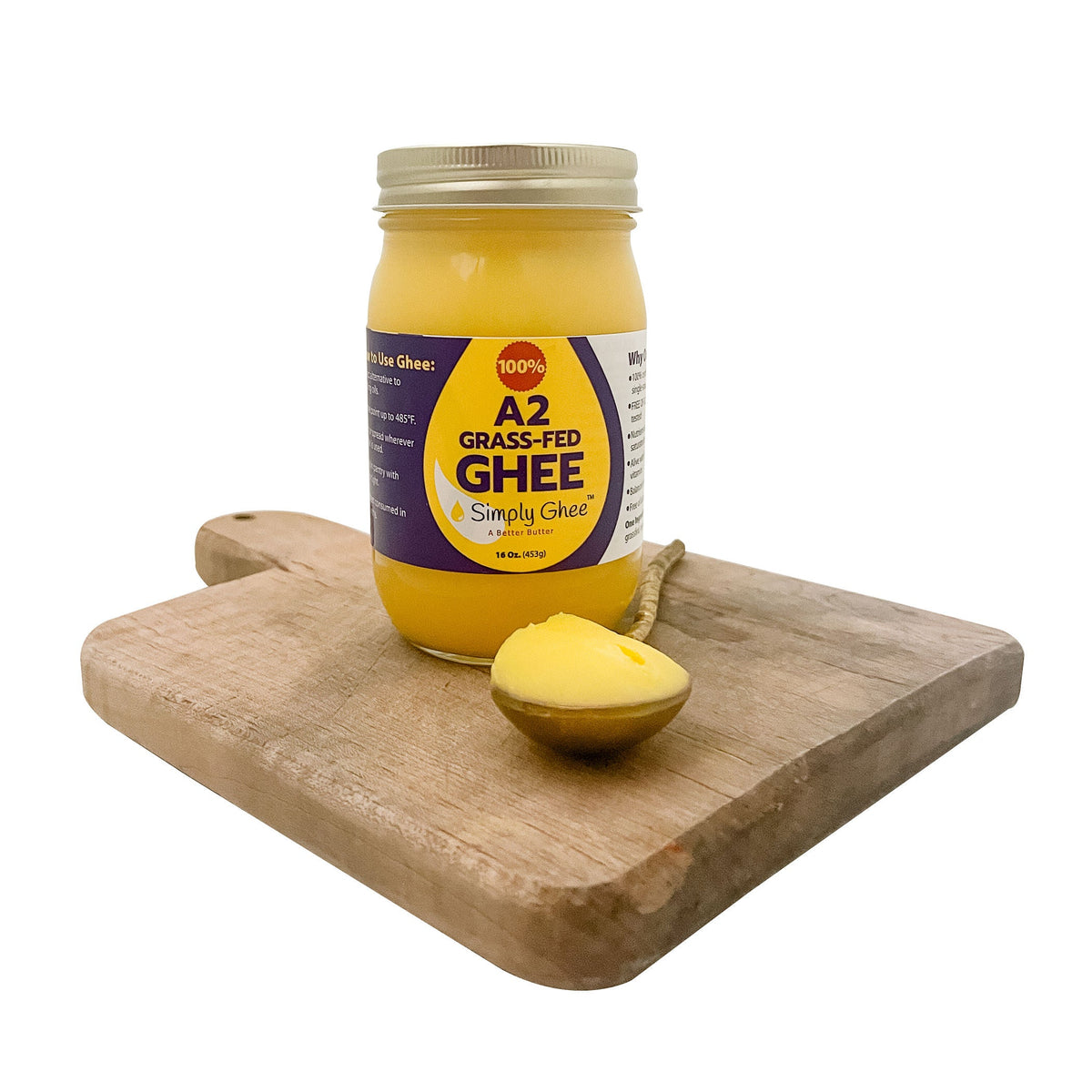 A2 Grassfed Non-GMO Ghee 16oz - Case of 12, Dairy from Shop Simply Ghee
