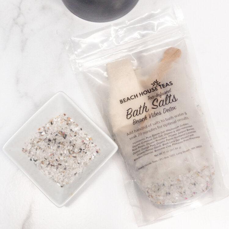 Beach Vibes Detox Tea-Infused Bath Salts, Bath Additives from Beach House Teas