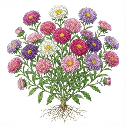 ASTER Seeds, Powder Puff Mix