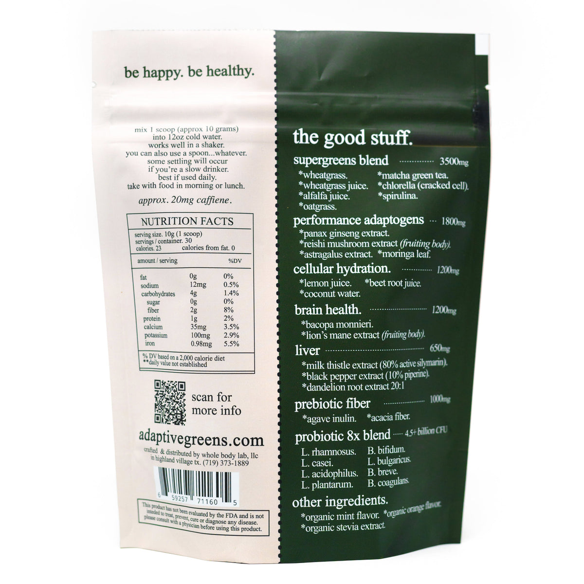 adaptive greens. performance superfood., Supplement from Roots Apothecary