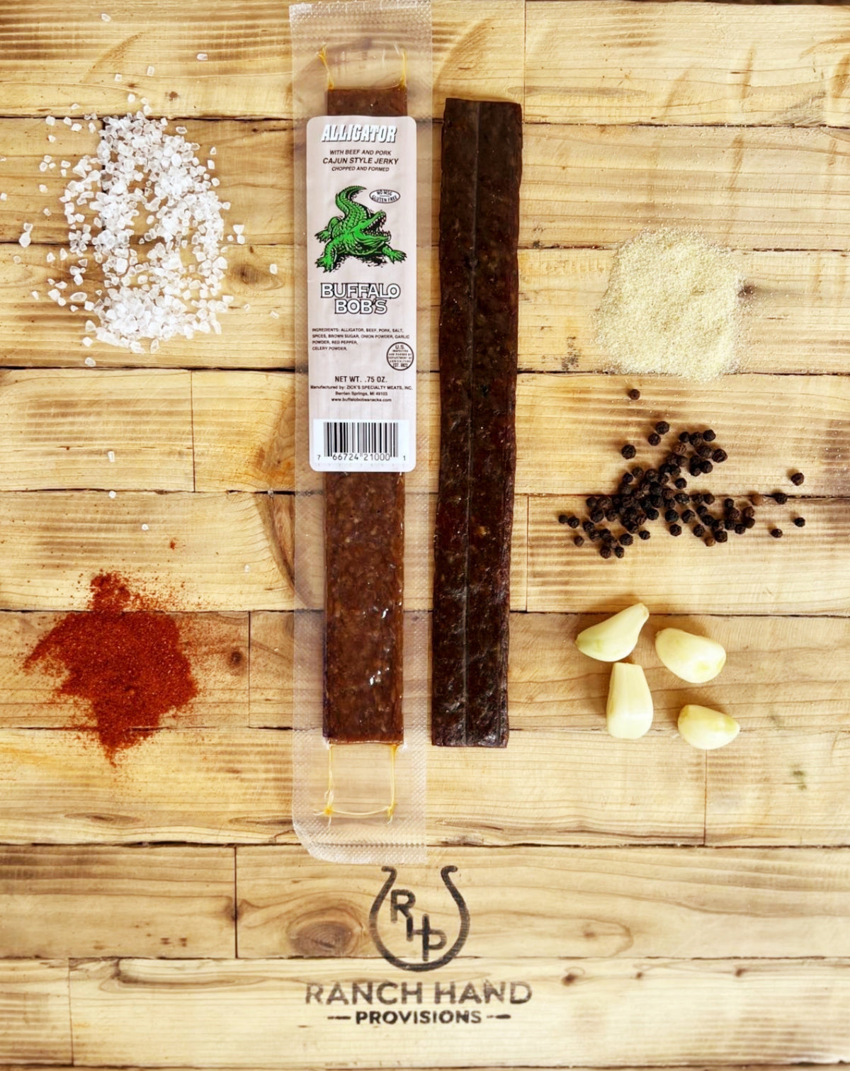 Alligator Jerky — Cajun Style, Meat from Ranch Hand Provisions