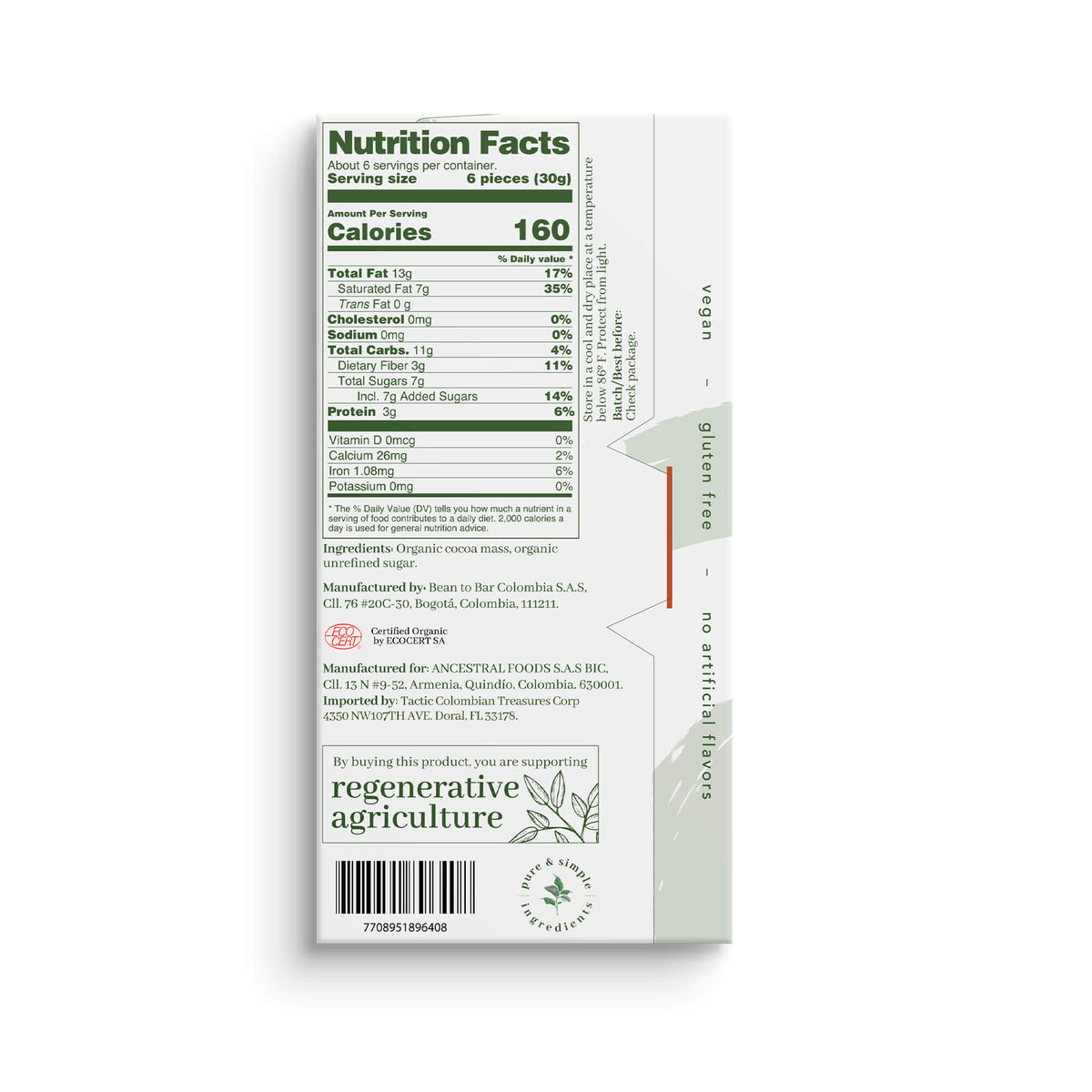 Organic Dark Chocolate Bar, image 2 of 4