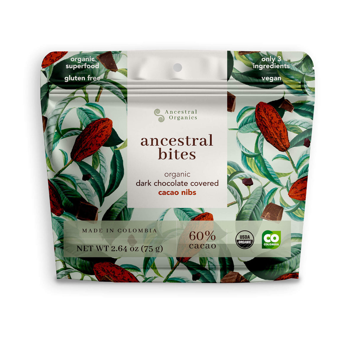 Organic Dark Chocolate Covered Cacao Nibs by Ancestral Organics