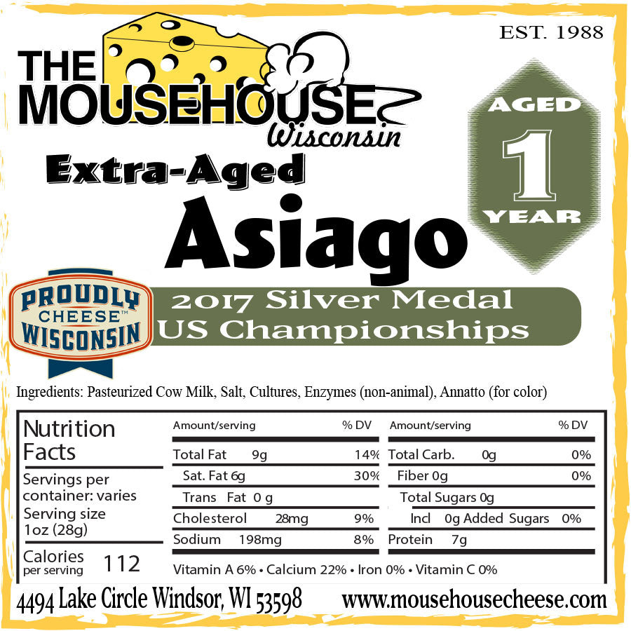 Asiago, Extra Aged -  Approx wt. 7 Ounces