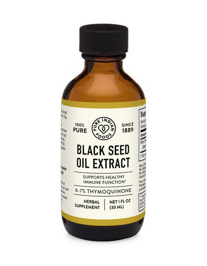 Black Seed Oil Extract (6-7% Thymoquinone) - 1 fl oz (30 mL), Vitamins & Supplements from Pure Indian Foods