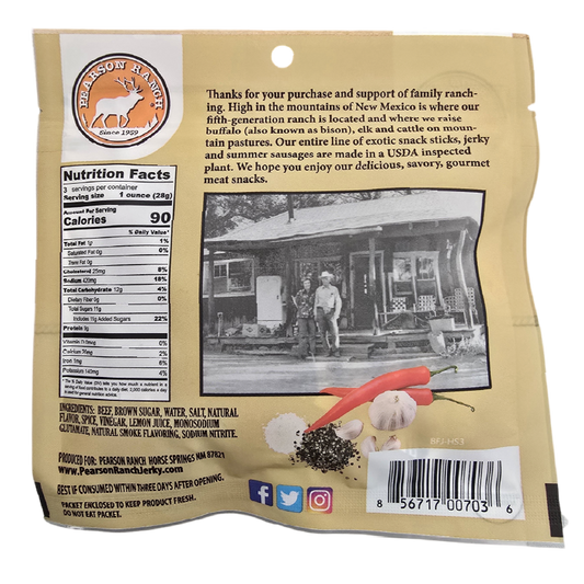 Hot & Sweet Beef Jerky - 3 oz, Meat from Pearson Ranch Jerky