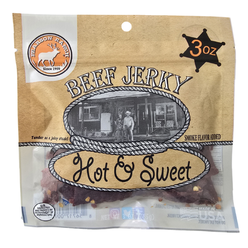 Hot & Sweet Beef Jerky - 3 oz, Meat from Pearson Ranch Jerky