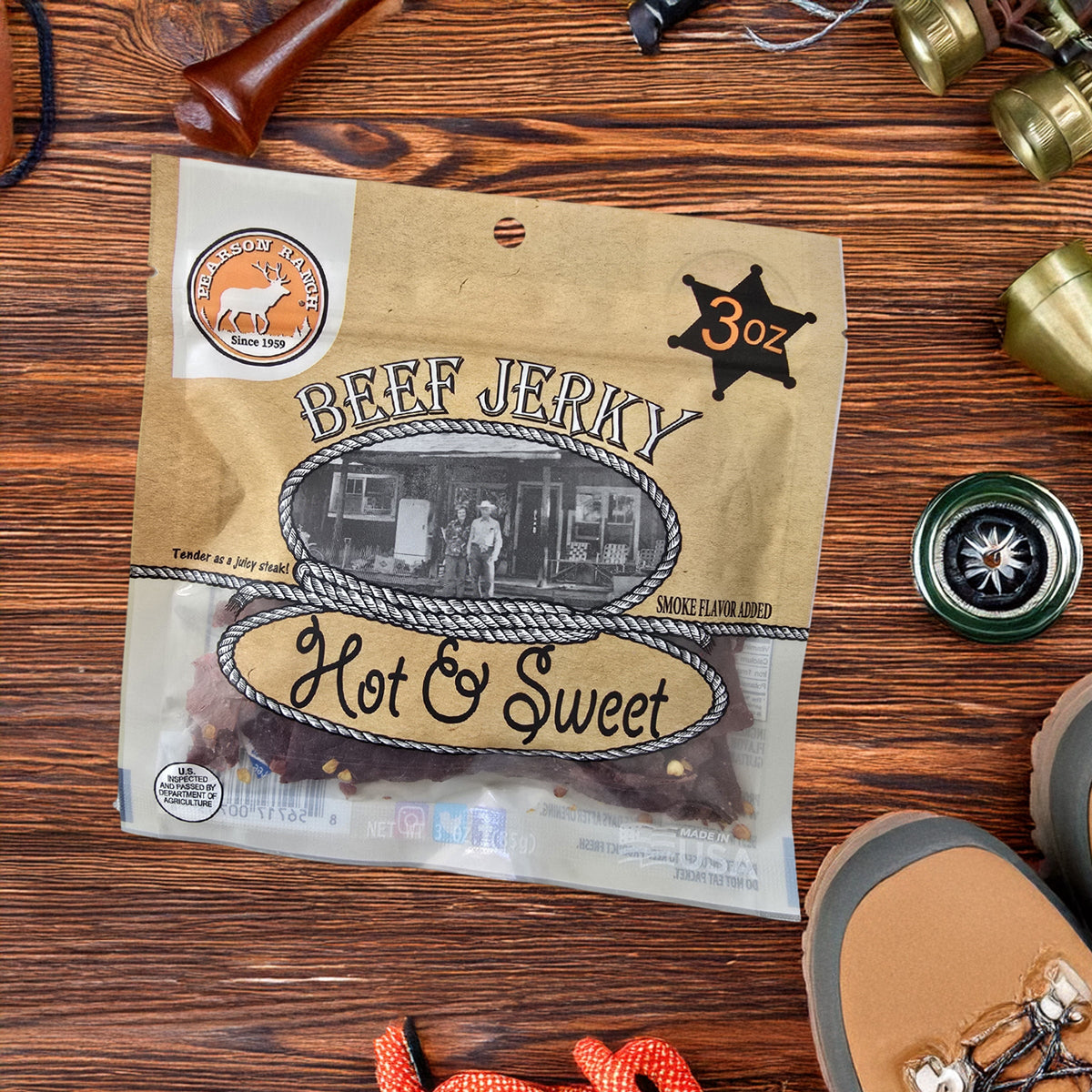 Hot & Sweet Beef Jerky - 3 oz, Meat from Pearson Ranch Jerky