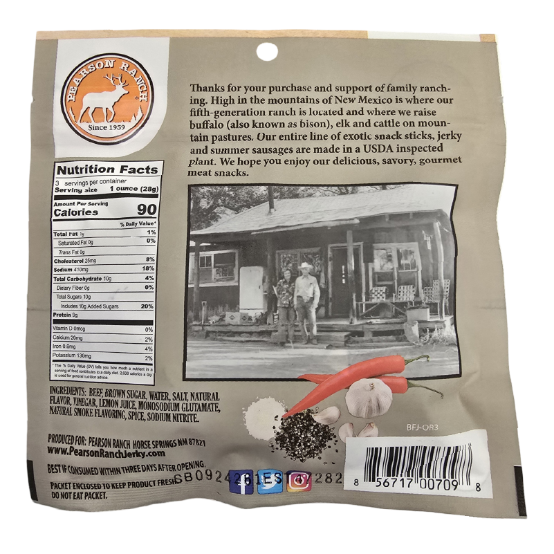 Cowboy Original Beef Jerky - 3 oz, Meat from Pearson Ranch Jerky