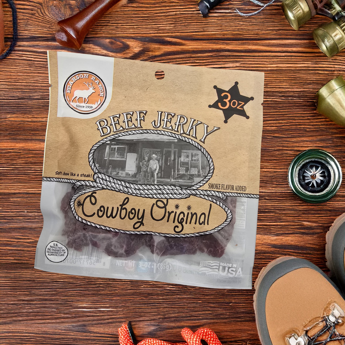 Cowboy Original Beef Jerky - 3 oz, Meat from Pearson Ranch Jerky