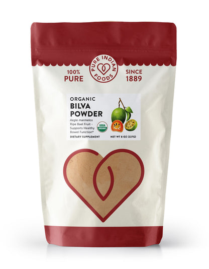Bilva / Bael Fruit Powder, Certified Organic - 8 oz, Vitamins & Supplements from Pure Indian Foods