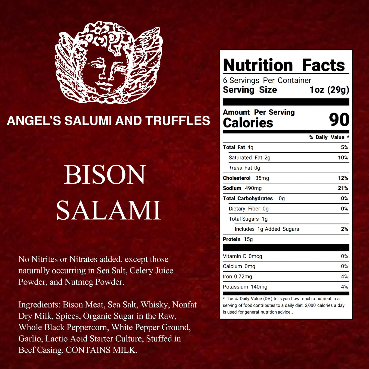 Bison Salami (6.5oz), image 3 of 3