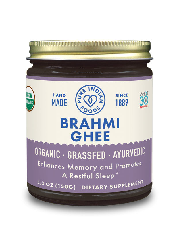 Brahmi Ghee 5.3 oz, Certified Organic, Vitamins & Supplements from Pure Indian Foods