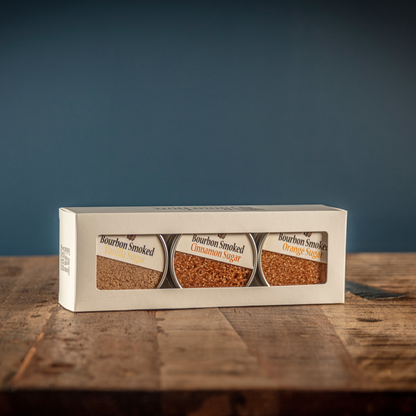 Bourbon Smoked Sugars Trio - Orange, Vanilla, Cinnamon, Simple from Bourbon Barrel Foods