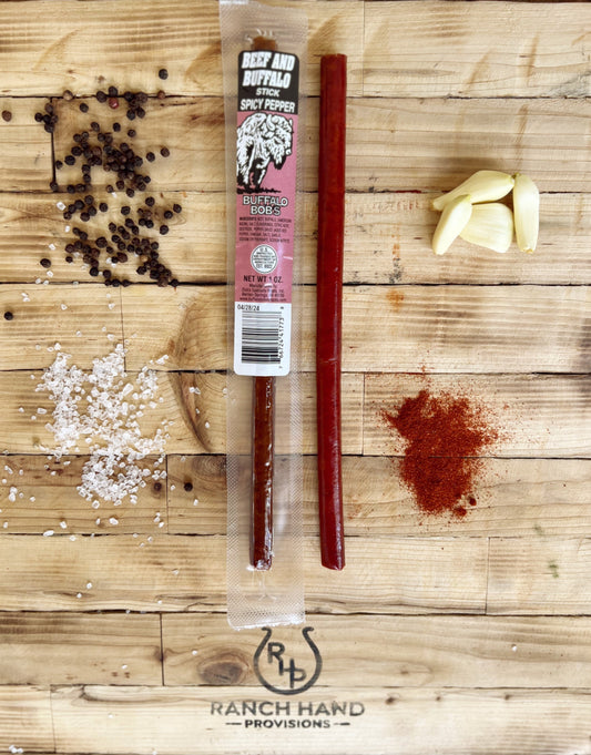 Buffalo and Beef Jerky Stick — Spicy | Buffalo Bob's, Meat from Ranch Hand Provisions