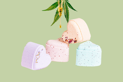 Valentine's Bath Bombs with CBD - 5 Hearts Shaped with CBD - in a Gift Box (THC free), Gift Box from Lizush