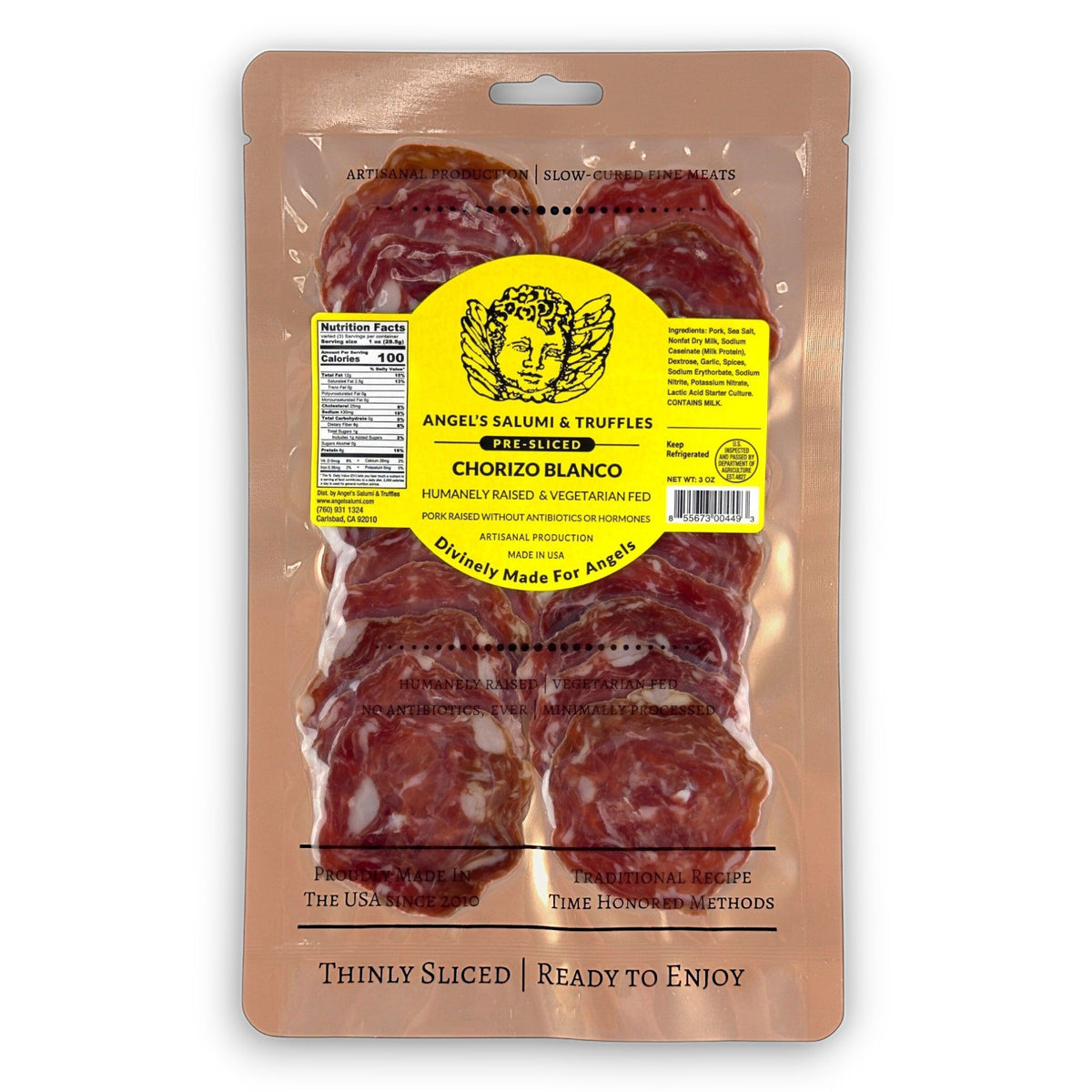 Pre-Sliced Chorizo Blanco Salami (3oz)
