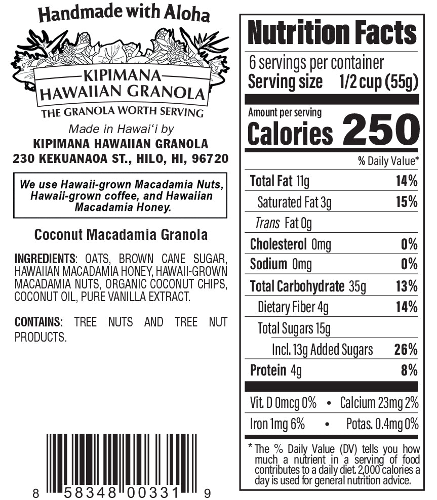 Kipimana Hawaiian Granola - Coconut Macadamia Granola, image 2 of 2